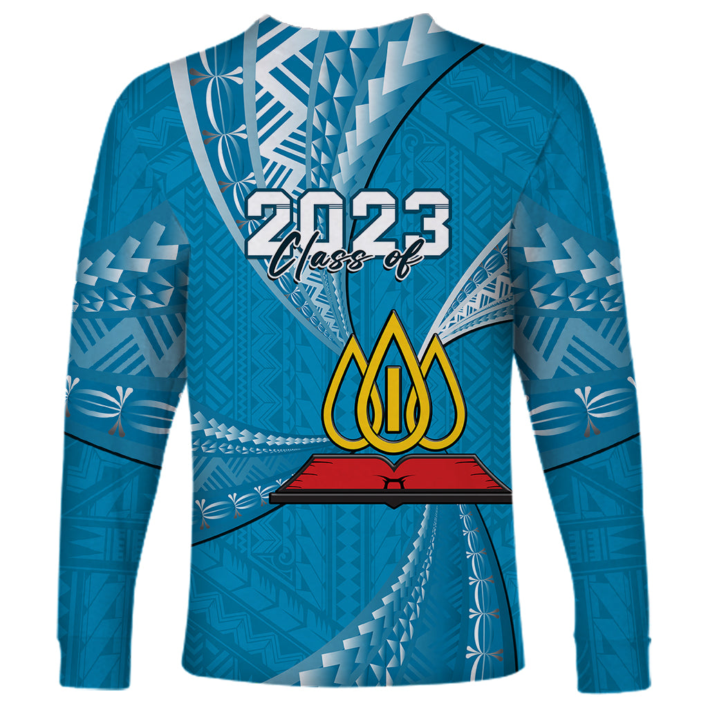 Personalised Tonga Lavengamalie College Long Sleeve Shirt Class Of Year Tongan Ngatu Pattern LT14 - Polynesian Pride