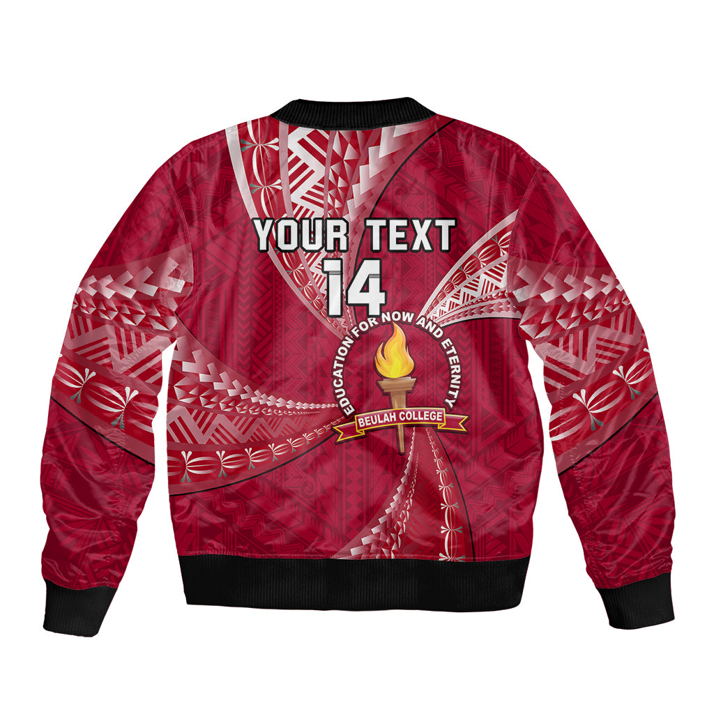 Personalised Tonga Beulah College Bomber Jacket Tongan Ngatu Pattern LT14 - Polynesian Pride