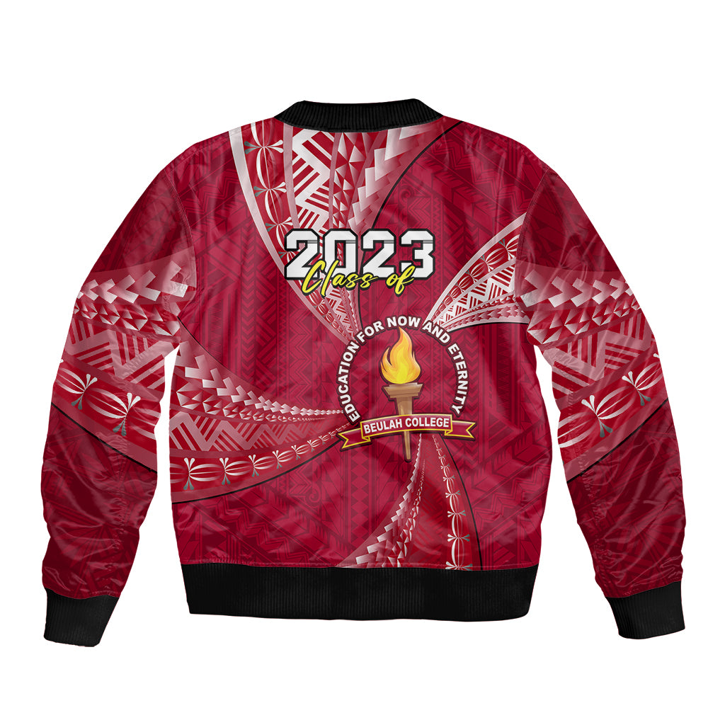 Personalised Tonga Beulah College Bomber Jacket Class Of Year Tongan Ngatu Pattern LT14 - Polynesian Pride