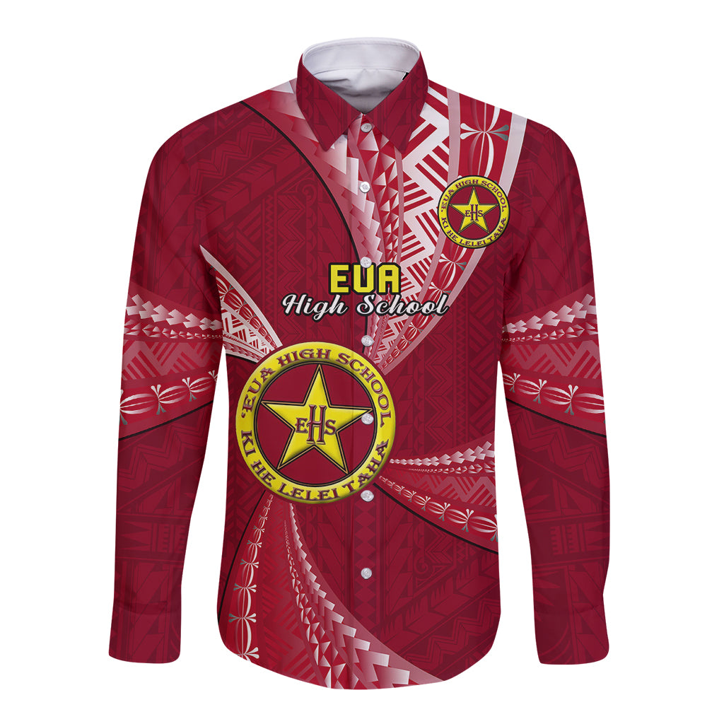 Personalised Tonga Beulah College Long Sleeve Button Shirt Class Of Year Tongan Ngatu Pattern LT14 Unisex Maroon - Polynesian Pride