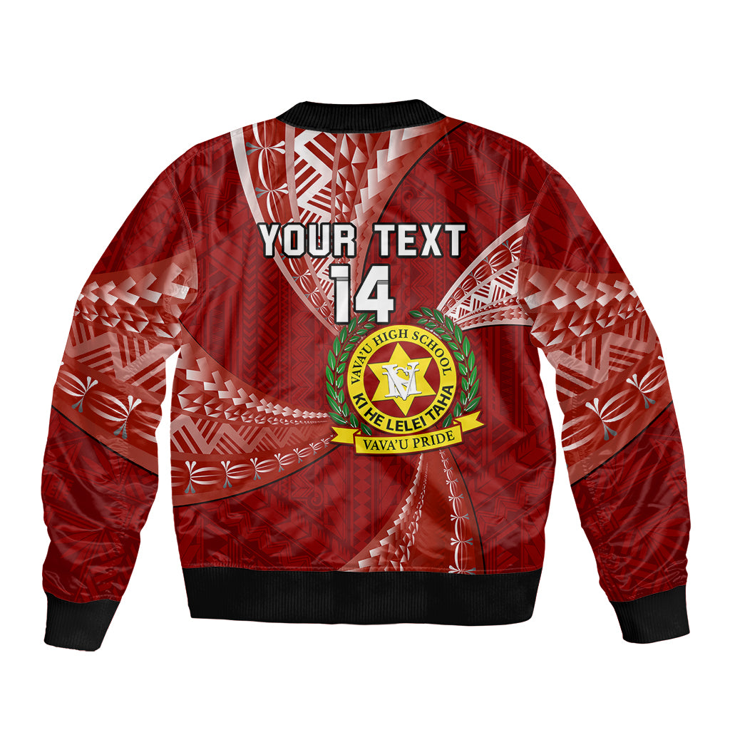 Personalised Tonga Vavau High School Bomber Jacket Tongan Ngatu Pattern LT14 - Polynesian Pride