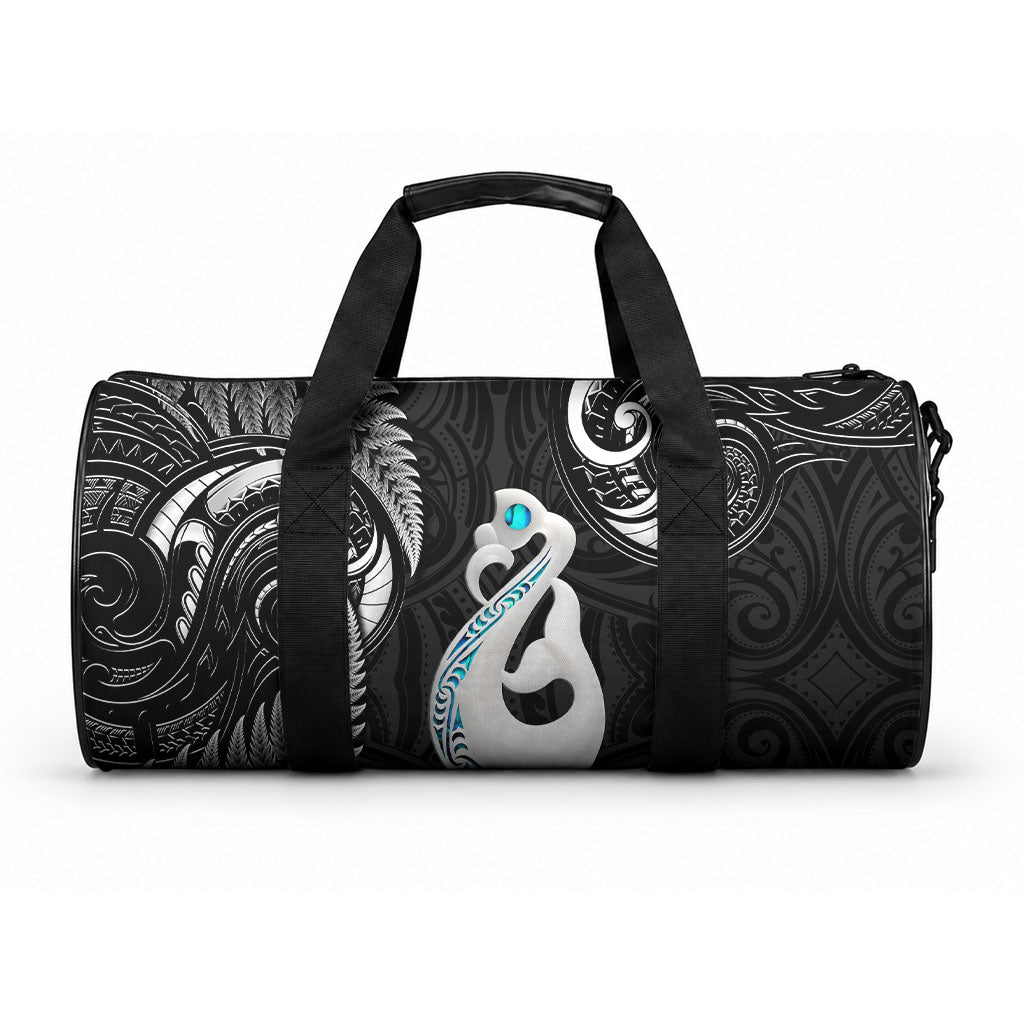 New Zealand Duffle Bag Aotearoa Silver Fern With Manaia Maori Unique Black LT14 One size Black - Polynesian Pride