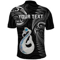 Custom New Zealand Polo Shirt Aotearoa Silver Fern With Manaia Maori Unique Black LT14 - Polynesian Pride