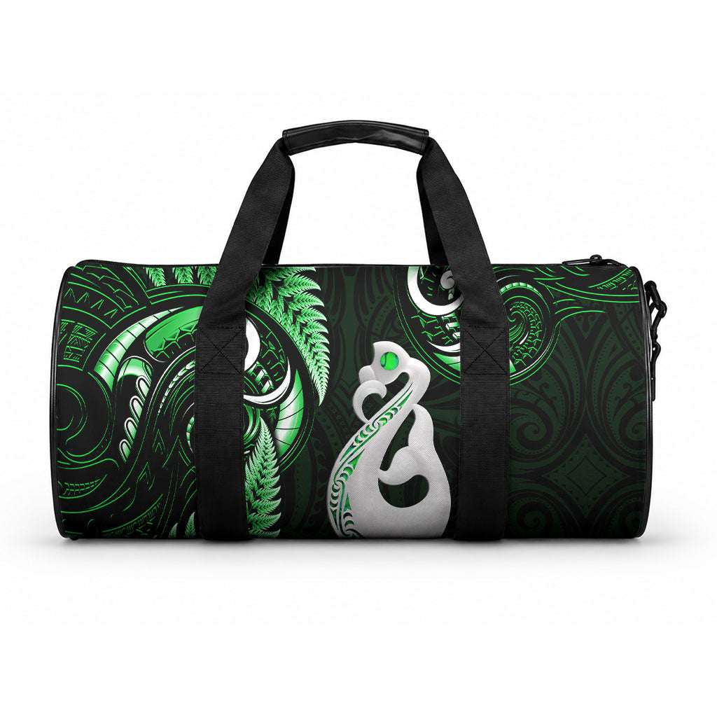 New Zealand Duffle Bag Aotearoa Silver Fern With Manaia Maori Unique Green LT14 One size Green - Polynesian Pride