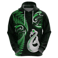 Custom New Zealand Hoodie Aotearoa Silver Fern With Manaia Maori Unique Green LT14 - Polynesian Pride