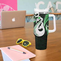 New Zealand Tumbler With Handle Aotearoa Silver Fern With Manaia Maori Unique Green