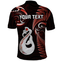 Custom New Zealand Polo Shirt Aotearoa Silver Fern With Manaia Maori Unique Red LT14 - Polynesian Pride