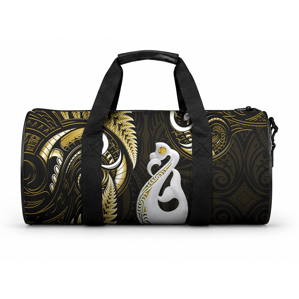 New Zealand Duffle Bag Aotearoa Silver Fern With Manaia Maori Unique Gold LT14 One size Gold - Polynesian Pride