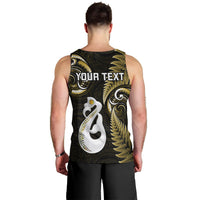 Personalised New Zealand Men Tank Top Aotearoa Silver Fern With Manaia Maori Unique Gold LT14 - Polynesian Pride