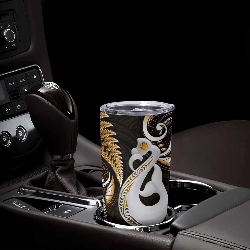 New Zealand Tumbler Cup Aotearoa Silver Fern With Manaia Maori Unique Gold