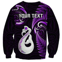 Personalised New Zealand Sweatshirt Aotearoa Silver Fern With Manaia Maori Unique Purple LT14 - Polynesian Pride