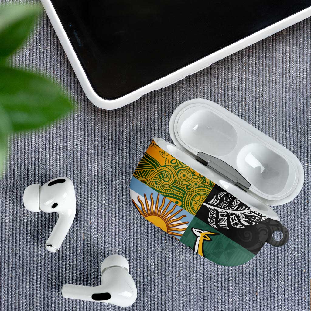 Rugby 2025 Championship AirPods Case Combination of Southern Hemisphere Countries - Polynesian Pride