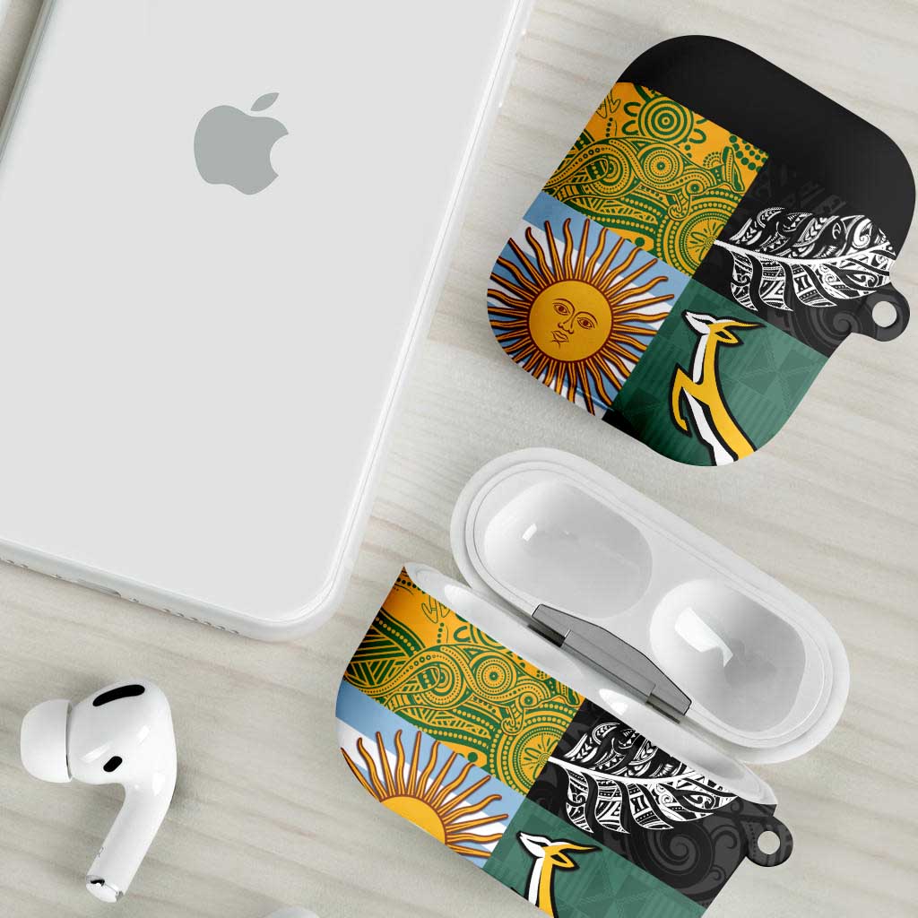 Rugby 2025 Championship AirPods Case Combination of Southern Hemisphere Countries - Polynesian Pride