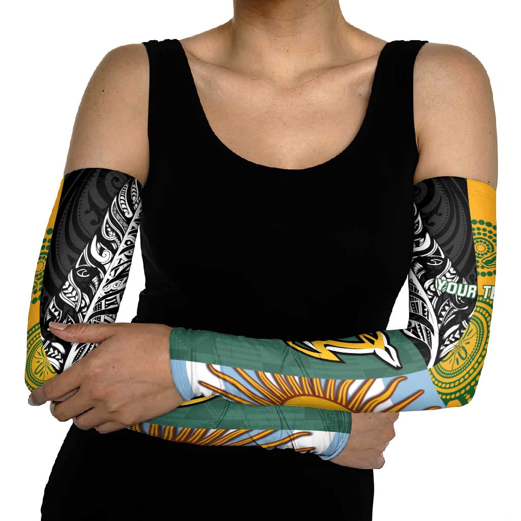 Personalised Rugby 2025 Championship Arm Sleeves Combination of Southern Hemisphere Countries - Polynesian Pride