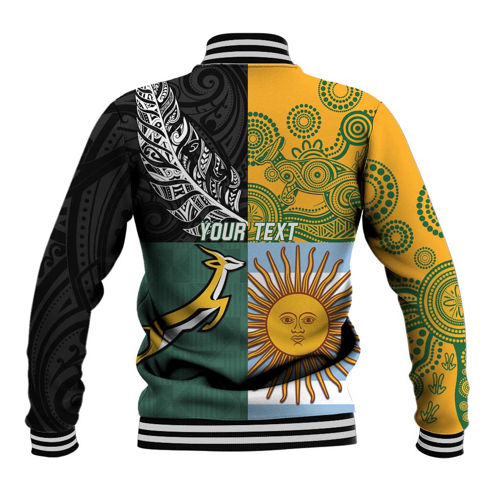 Personalised Rugby 2025 Championship Baseball Jacket Combination of Southern Hemisphere Countries - Polynesian Pride