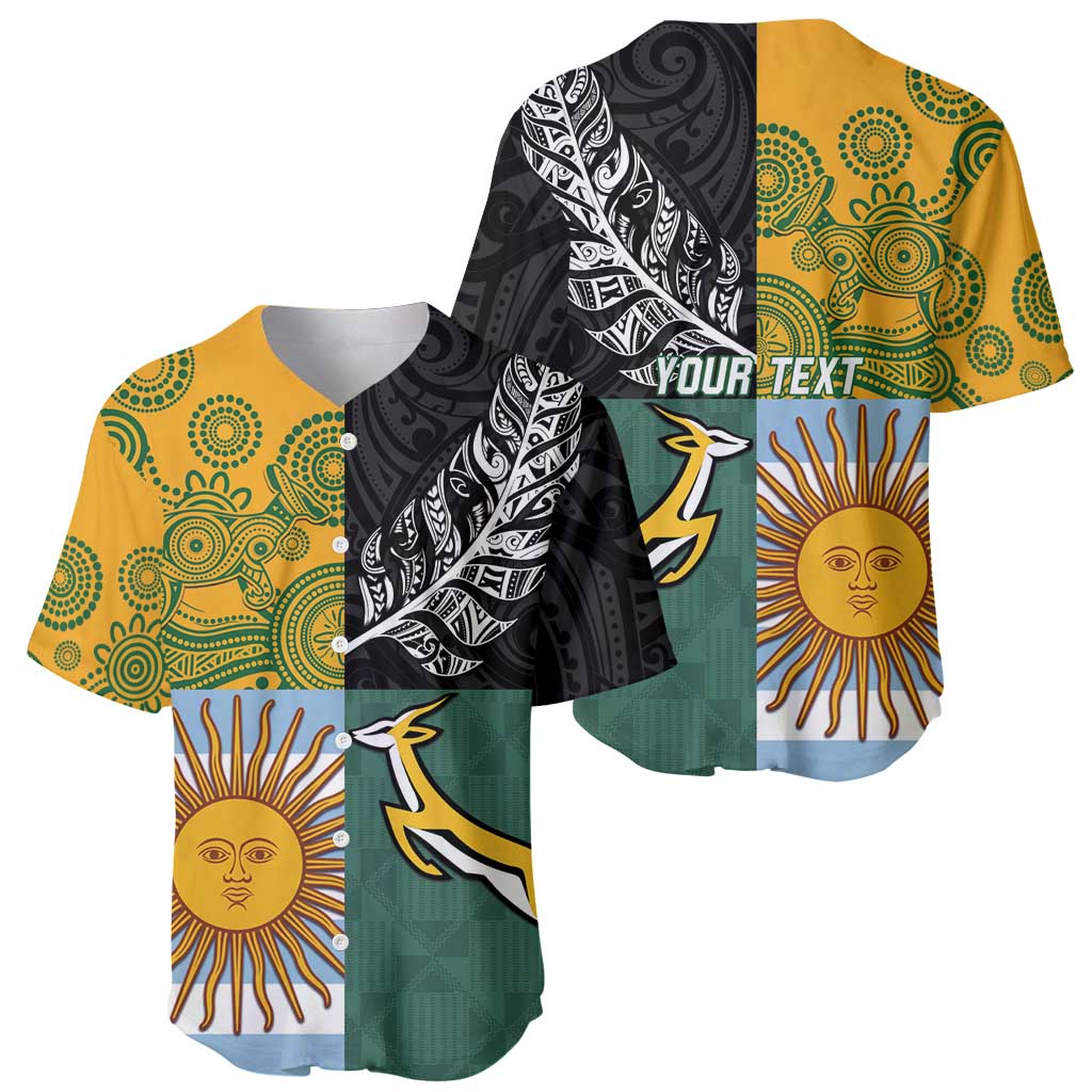 Personalised Rugby 2025 Championship Baseball Jersey Combination of Southern Hemisphere Countries - Polynesian Pride