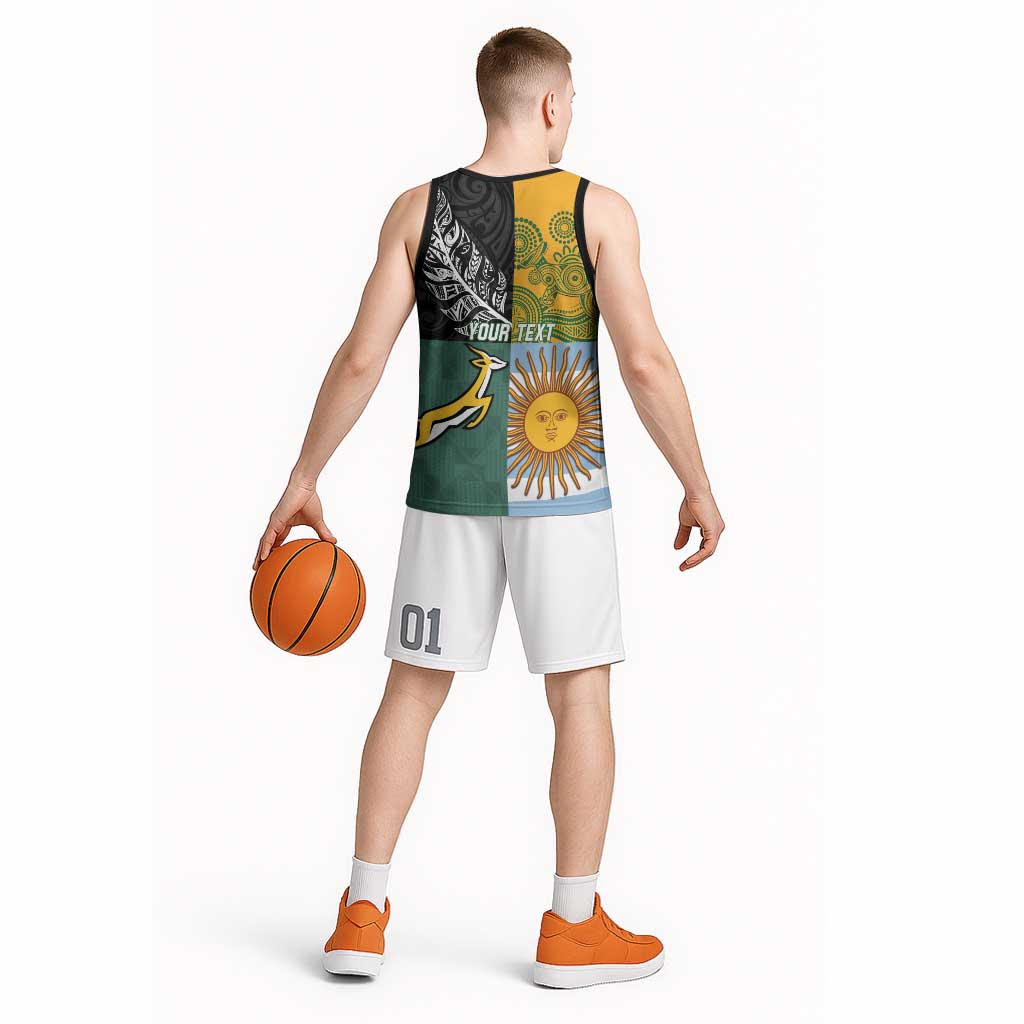 Personalised Rugby 2025 Championship Basketball Jersey Combination of Southern Hemisphere Countries - Polynesian Pride