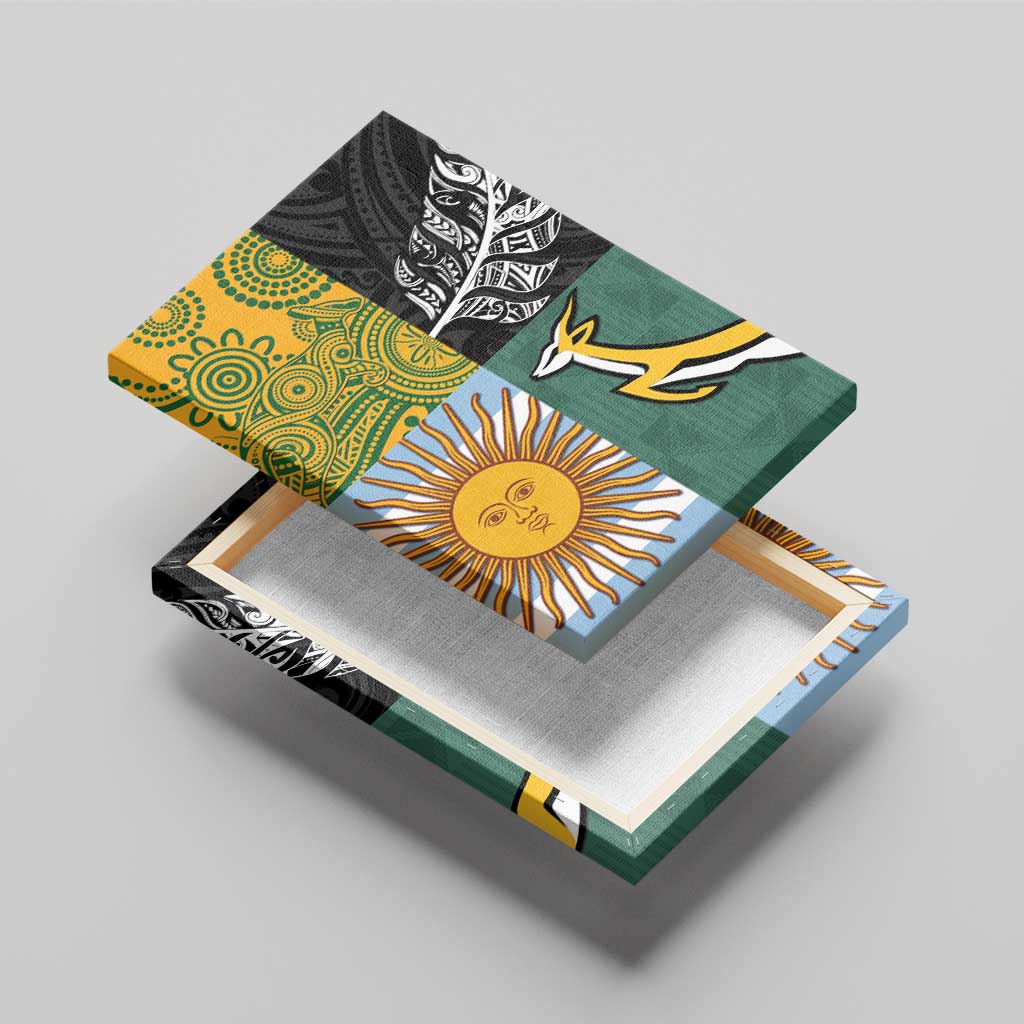 Rugby 2025 Championship Canvas Wall Art Combination of Southern Hemisphere Countries - Polynesian Pride