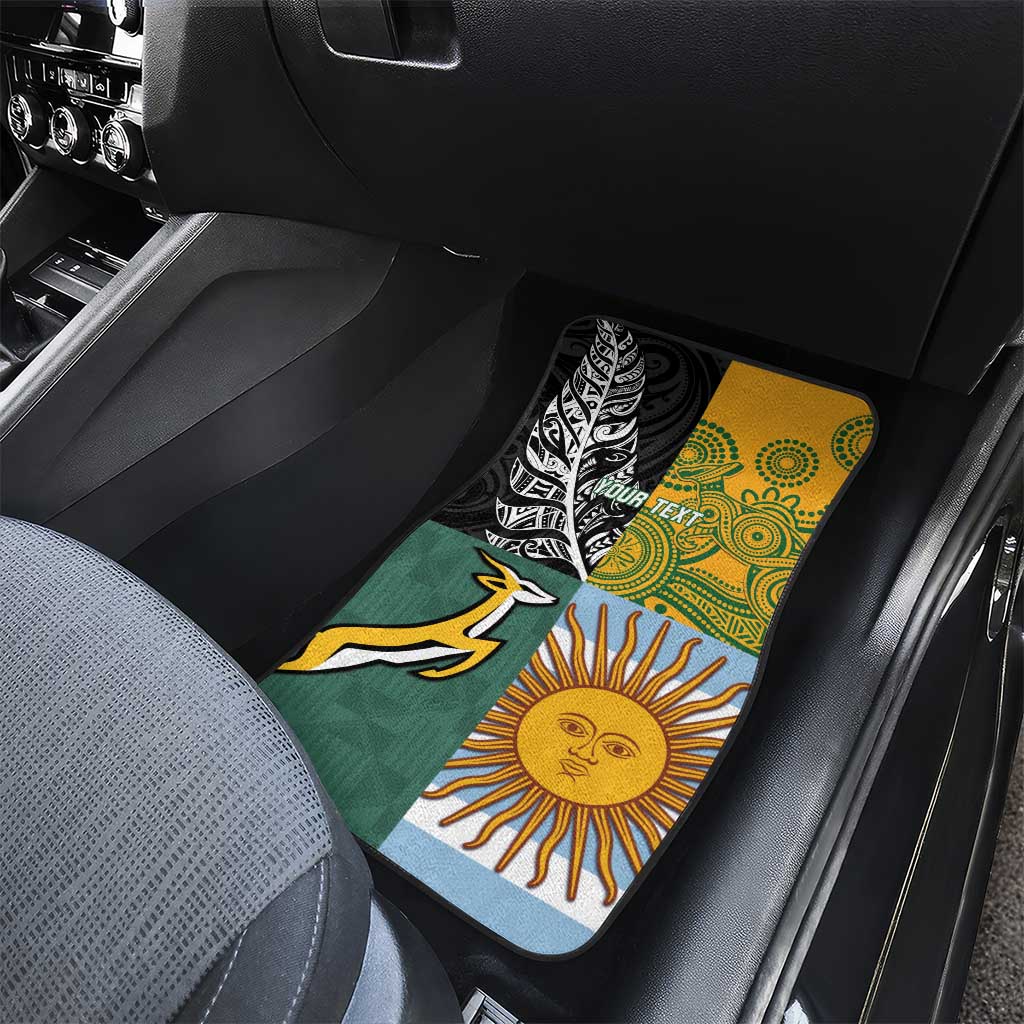 Rugby 2025 Championship Car Mats Combination of Southern Hemisphere Countries - Polynesian Pride