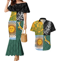 Personalised Rugby 2025 Championship Couples Matching Mermaid Dress and Hawaiian Shirt Combination of Southern Hemisphere Countries - Polynesian Pride