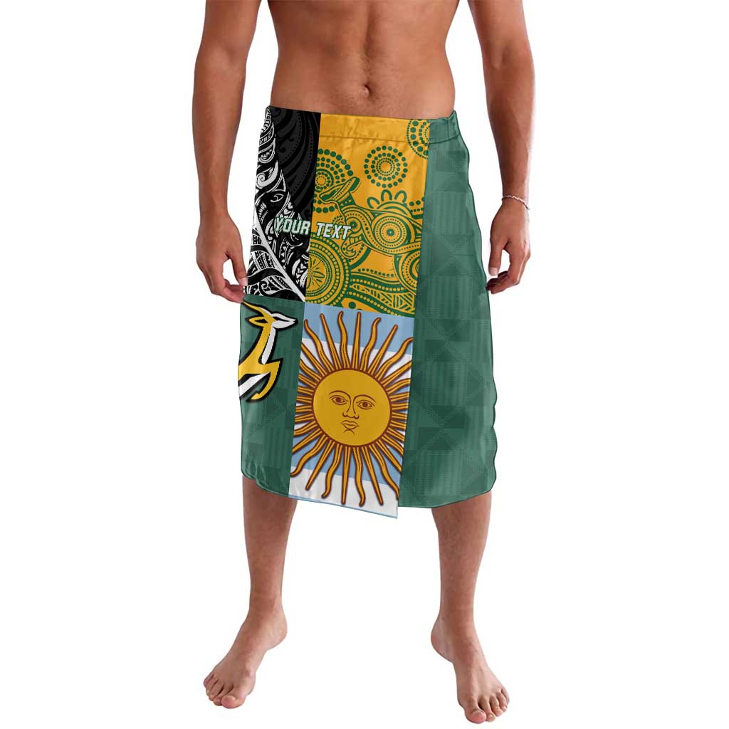 Personalised Rugby 2025 Championship Lavalava Combination of Southern Hemisphere Countries - Polynesian Pride