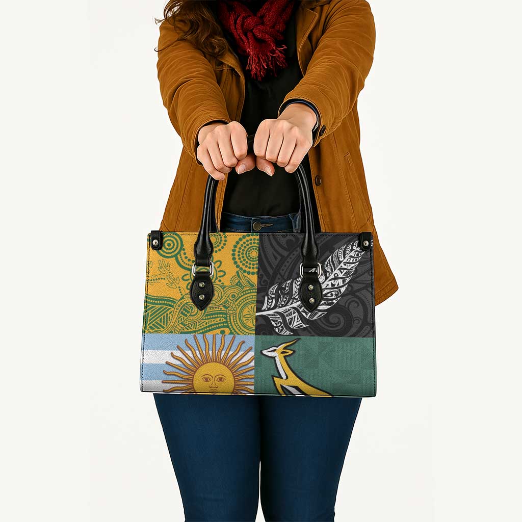 Rugby 2025 Championship Leather Bag Combination of Southern Hemisphere Countries - Polynesian Pride