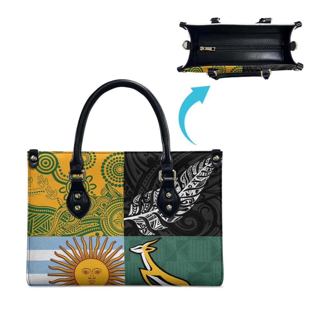 Rugby 2025 Championship Leather Bag Combination of Southern Hemisphere Countries - Polynesian Pride