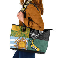 Rugby 2025 Championship Leather Tote Bag Combination of Southern Hemisphere Countries - Polynesian Pride