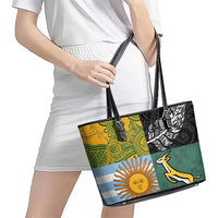 Rugby 2025 Championship Leather Tote Bag Combination of Southern Hemisphere Countries - Polynesian Pride