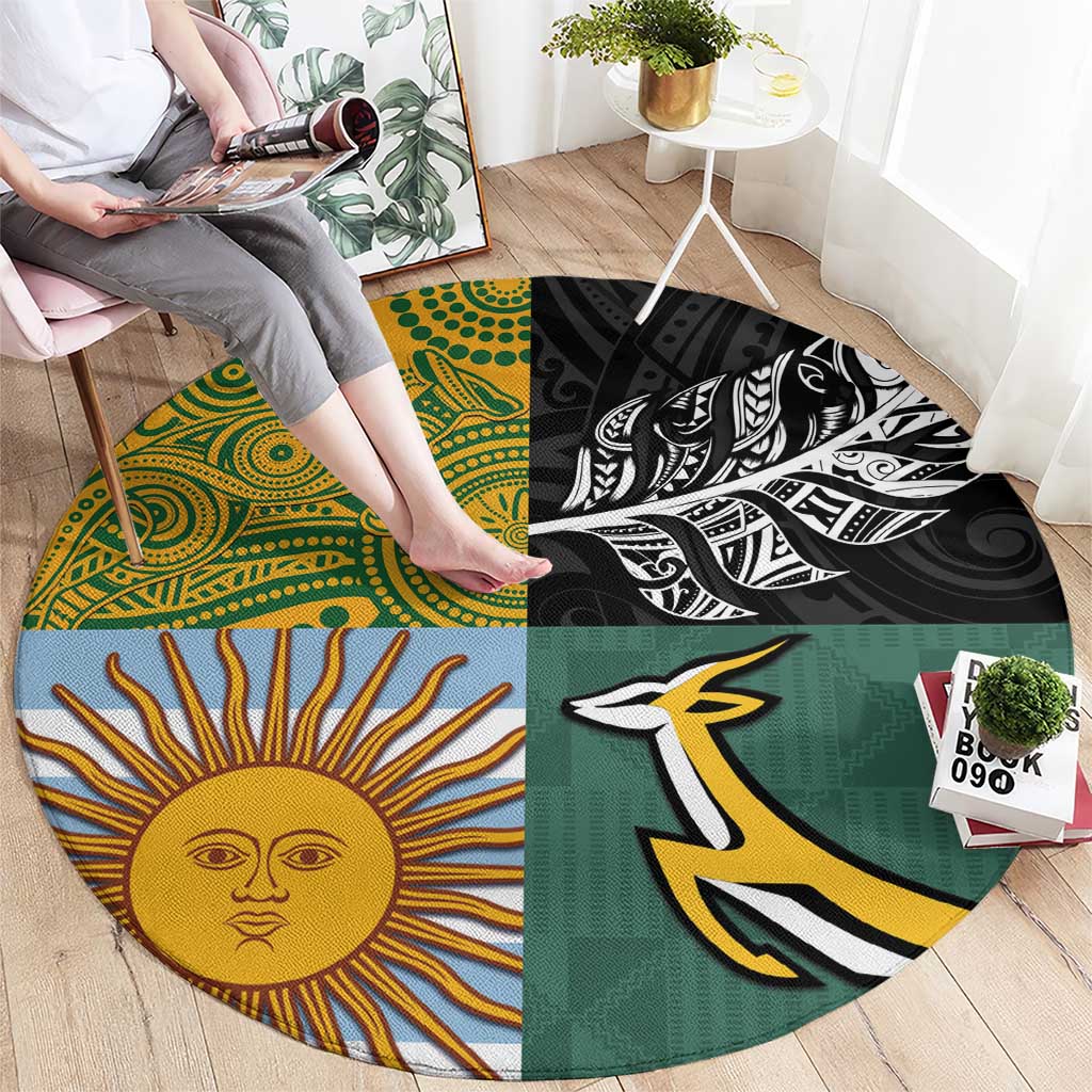 Rugby 2025 Championship Round Carpet Combination of Southern Hemisphere Countries - Polynesian Pride