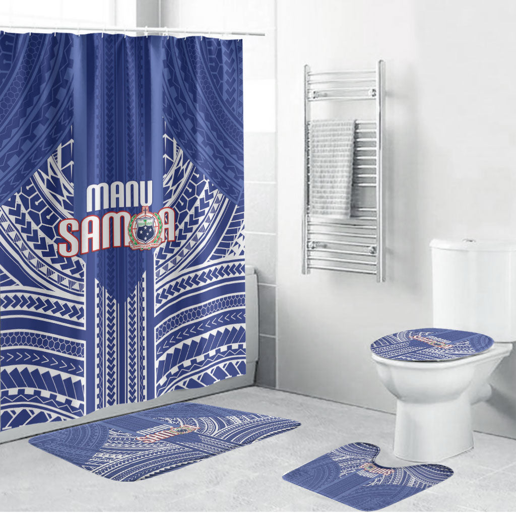 Manu Samoa Rugby 2026 Bathroom Set Samoan Pattern