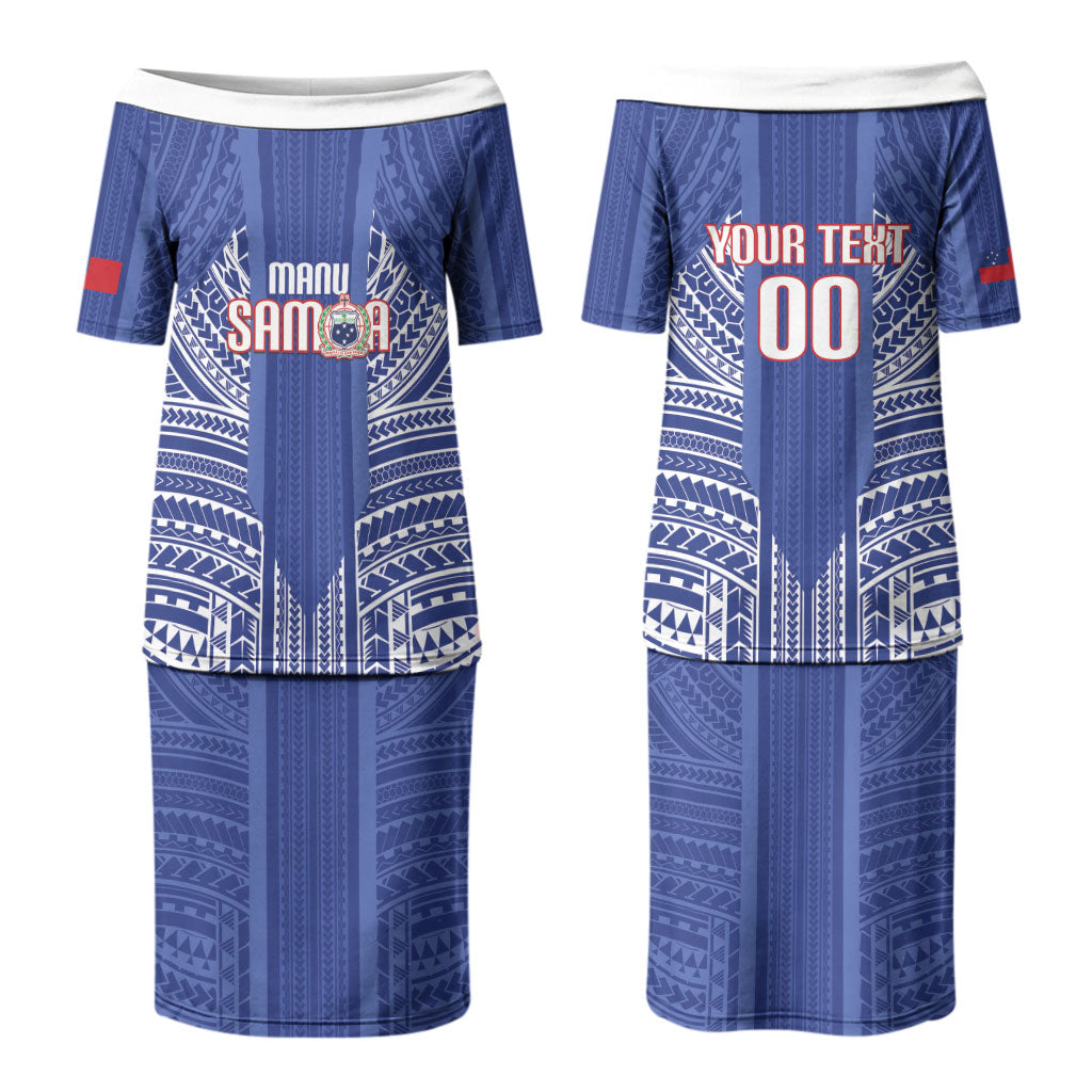 Custom Manu Samoa Rugby 2026 Couples Matching Puletasi and Long Sleeve Button Shirt Samoan Pattern