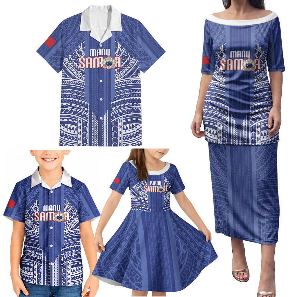 Custom Manu Samoa Rugby 2026 Family Matching Puletasi and Hawaiian Shirt Samoan Pattern LT14 - Polynesian Pride