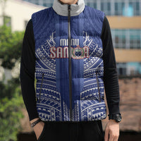 Custom Manu Samoa Rugby 2026 Sleeveless Puffer Jacket Samoan Pattern