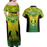 Papua New Guinea Rugby Couples Matching Off Shoulder Maxi Dress and Hawaiian Shirt Enga Mioks PNG Polynesian Pattern LT14 - Polynesian Pride
