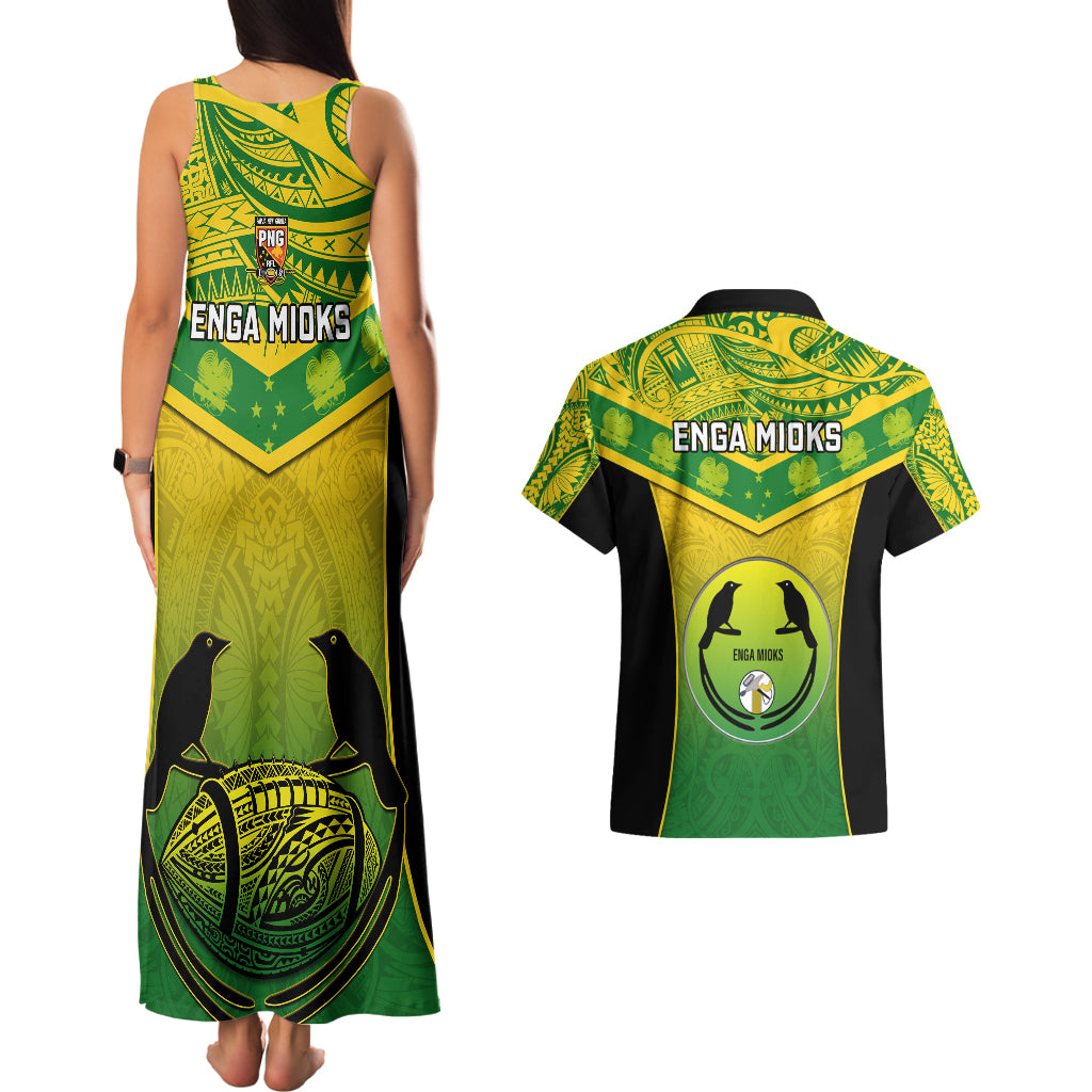 Papua New Guinea Rugby Couples Matching Tank Maxi Dress And Hawaiian Shirt Enga Mioks PNG Polynesian Pattern LT14 - Polynesian Pride