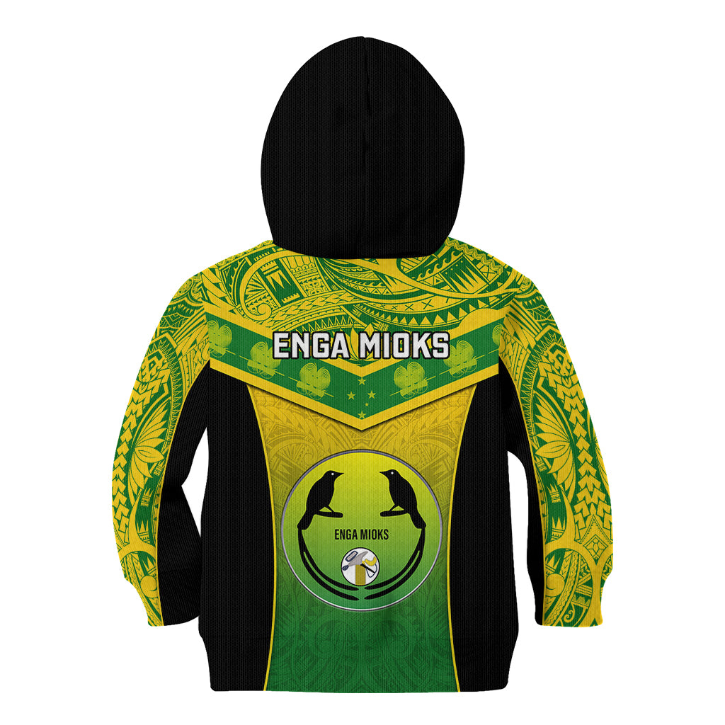 Papua New Guinea Rugby Kid Hoodie Enga Mioks PNG Polynesian Pattern LT14 - Polynesian Pride