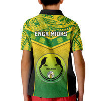 Papua New Guinea Rugby Kid Polo Shirt Enga Mioks PNG Polynesian Pattern LT14 - Polynesian Pride