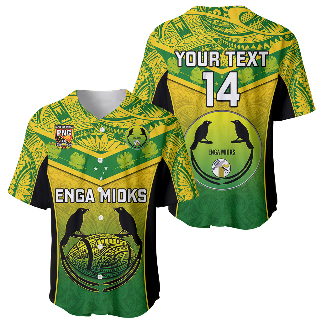 Custom Papua New Guinea Rugby Baseball Jersey Enga Mioks PNG Polynesian Pattern LT14 - Polynesian Pride