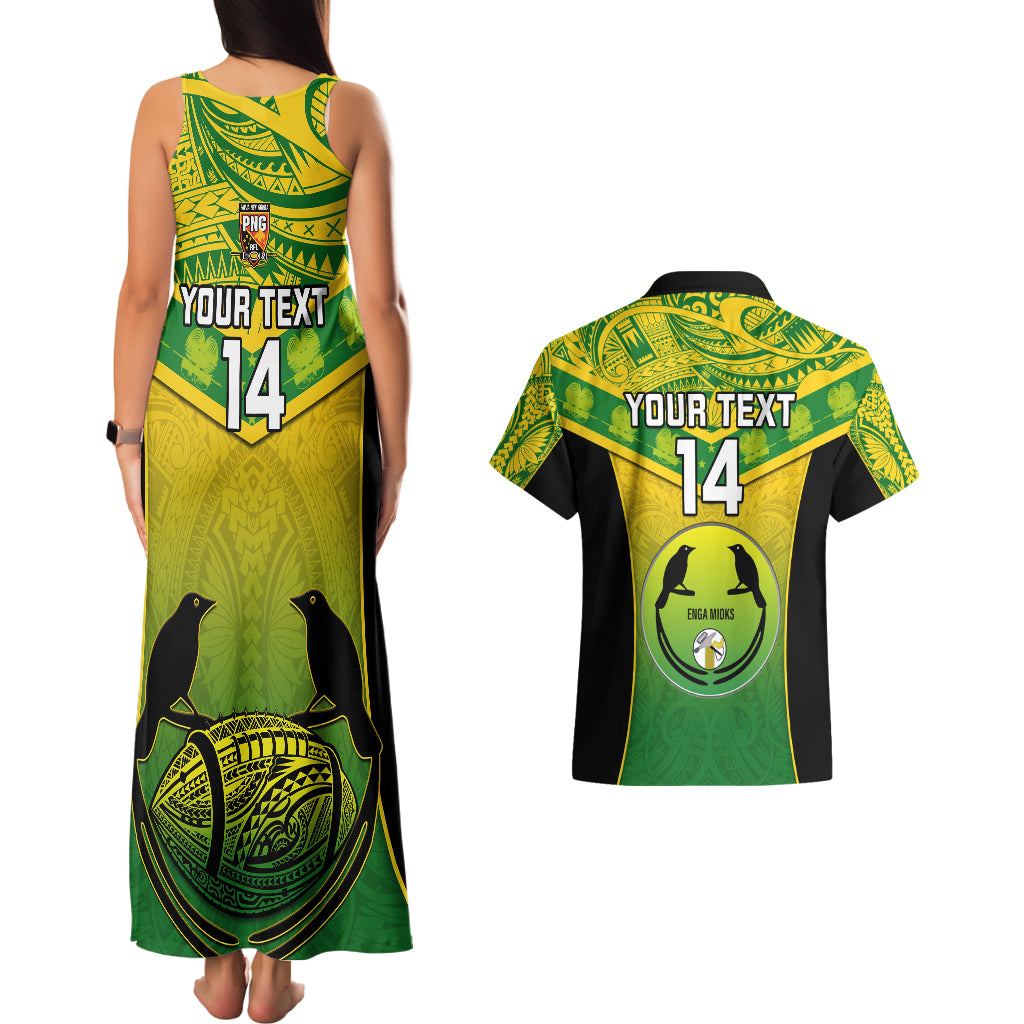 Custom Papua New Guinea Rugby Couples Matching Tank Maxi Dress And Hawaiian Shirt Enga Mioks PNG Polynesian Pattern LT14 - Polynesian Pride