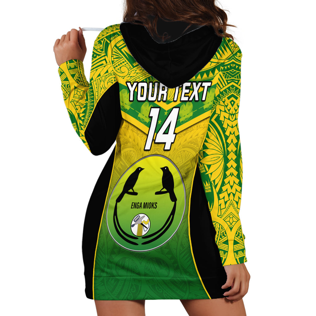 Custom Papua New Guinea Rugby Hoodie Dress Enga Mioks PNG Polynesian Pattern LT14 - Polynesian Pride