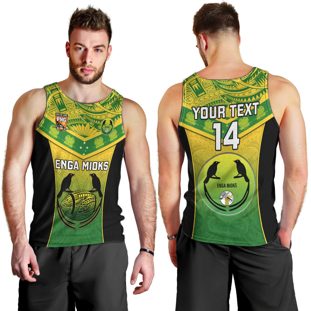 Custom Papua New Guinea Rugby Men Tank Top Enga Mioks PNG Polynesian Pattern LT14 - Polynesian Pride
