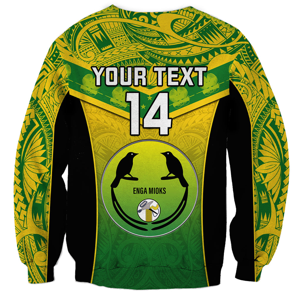 Custom Papua New Guinea Rugby Sweatshirt Enga Mioks PNG Polynesian Pattern LT14 - Polynesian Pride
