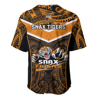 Papua New Guinea Rugby Baseball Jersey Lae Snax Tigers PNG Polynesian Pattern LT14 - Polynesian Pride