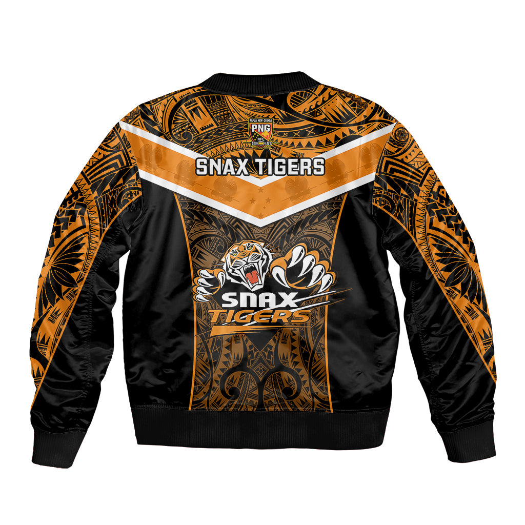 Papua New Guinea Rugby Bomber Jacket Lae Snax Tigers PNG Polynesian Pattern LT14 - Polynesian Pride