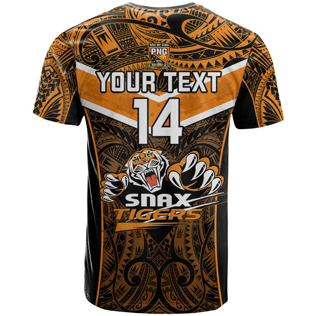 Custom Papua New Guinea Rugby T Shirt Lae Snax Tigers PNG Polynesian Pattern LT14 - Polynesian Pride