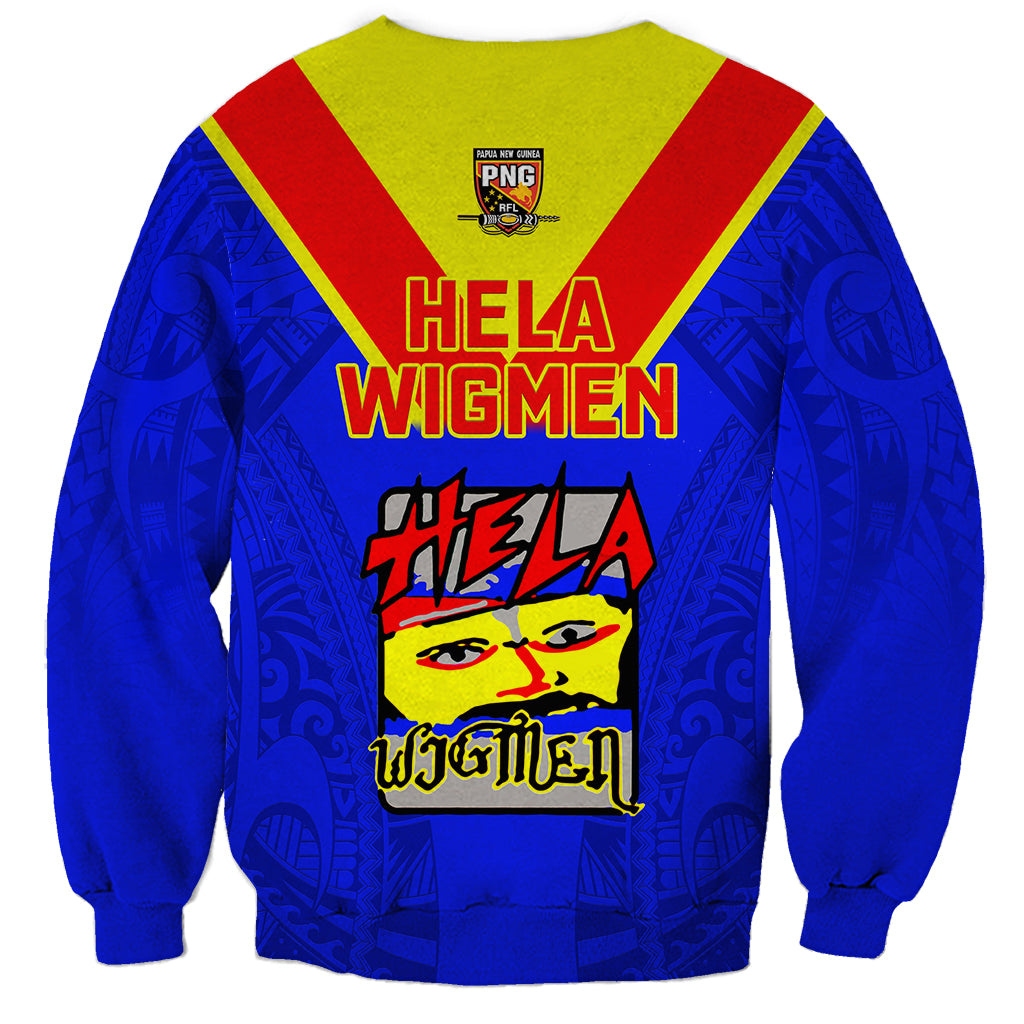 Papua New Guinea Rugby Sweatshirt Hela Wigmen PNG Polynesian Pattern LT14 - Polynesian Pride