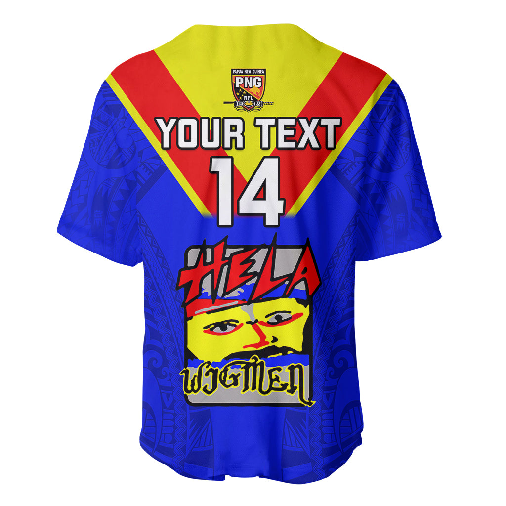 Custom Papua New Guinea Rugby Baseball Jersey Hela Wigmen PNG Polynesian Pattern LT14 - Polynesian Pride