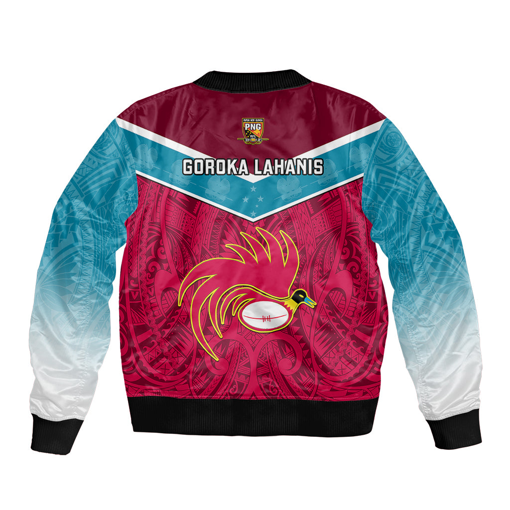 Papua New Guinea Rugby Bomber Jacket Goroka Lahanis PNG Polynesian Pattern LT14 - Polynesian Pride