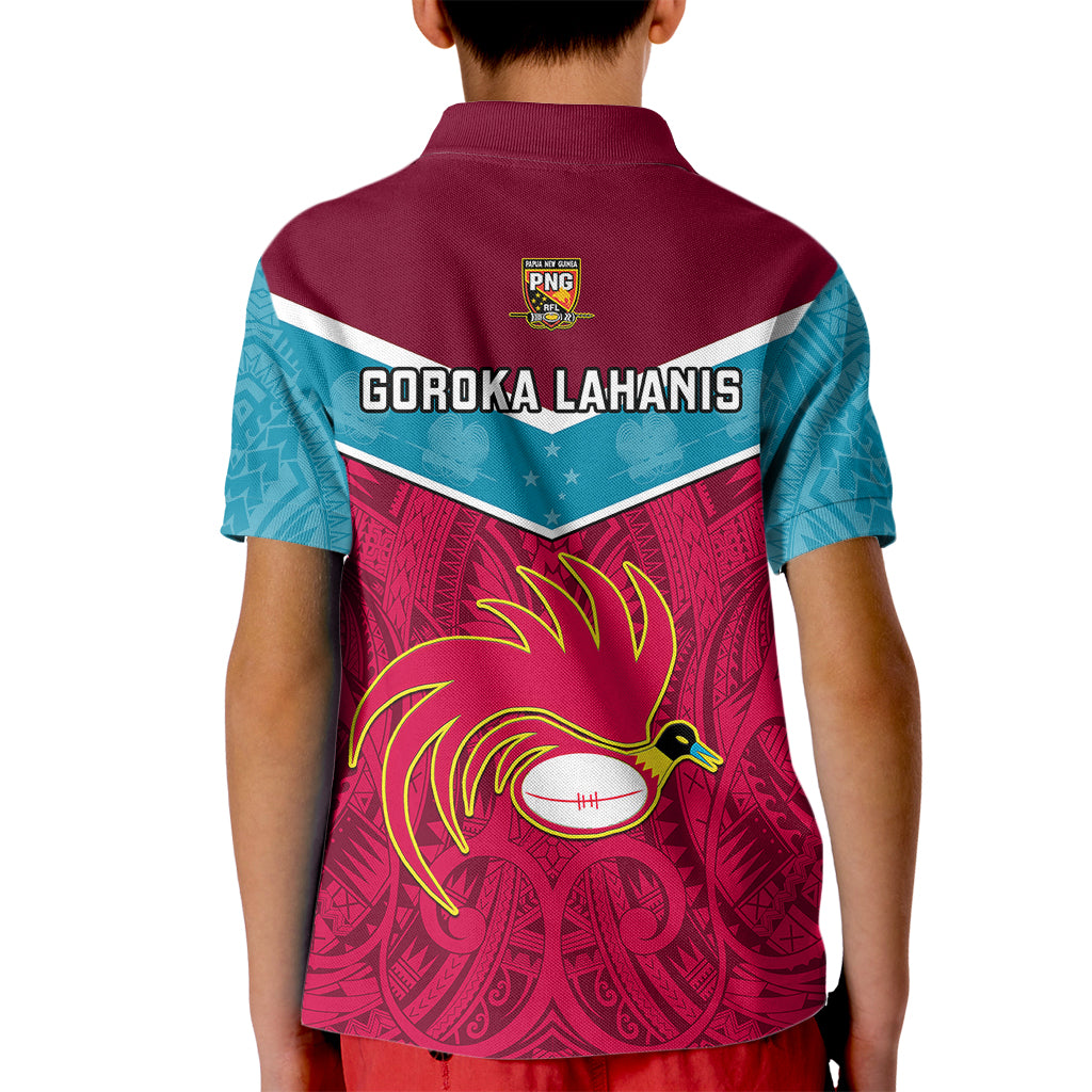 Papua New Guinea Rugby Kid Polo Shirt Goroka Lahanis PNG Polynesian Pattern LT14 - Polynesian Pride